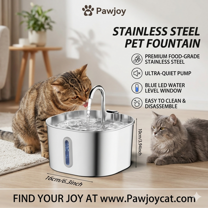 2.2L 5V USB Stainless Steel Cat Water Fountain Automatic Pet Water Auto Cat Drinking Fountain Dog Dispenser Drinker Bowl