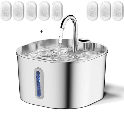 2.2L 5V USB Stainless Steel Cat Water Fountain Automatic Pet Water Auto Cat Drinking Fountain Dog Dispenser Drinker Bowl