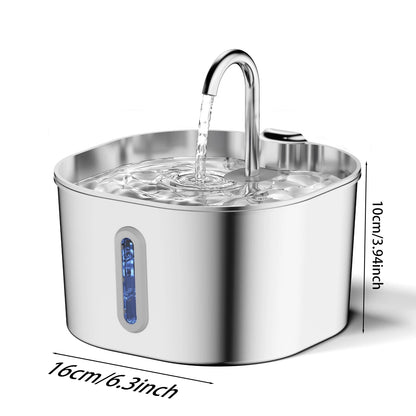 2.2L 5V USB Stainless Steel Cat Water Fountain Automatic Pet Water Auto Cat Drinking Fountain Dog Dispenser Drinker Bowl