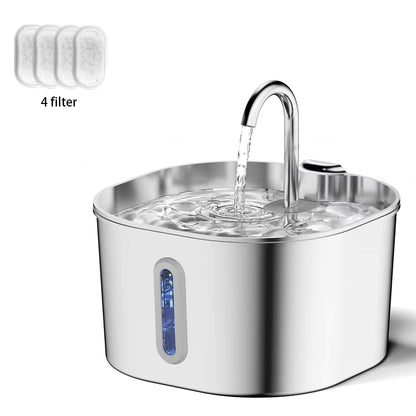 2.2L 5V USB Stainless Steel Cat Water Fountain Automatic Pet Water Auto Cat Drinking Fountain Dog Dispenser Drinker Bowl
