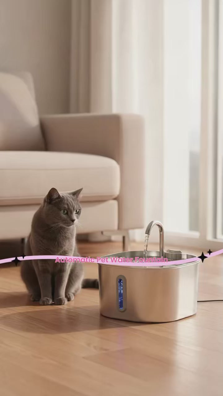 2.2L 5V USB Stainless Steel Cat Water Fountain Automatic Pet Water Auto Cat Drinking Fountain Dog Dispenser Drinker Bowl