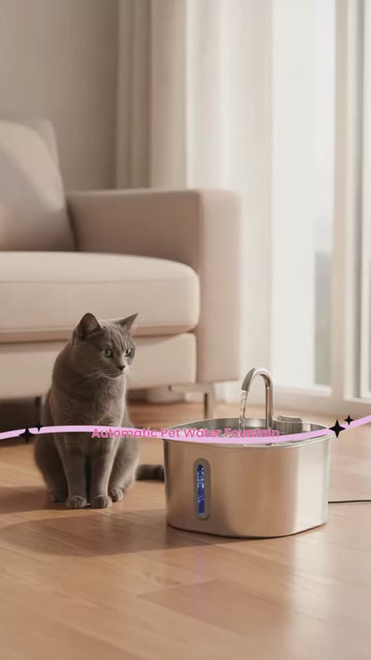 2.2L 5V USB Stainless Steel Cat Water Fountain Automatic Pet Water Auto Cat Drinking Fountain Dog Dispenser Drinker Bowl